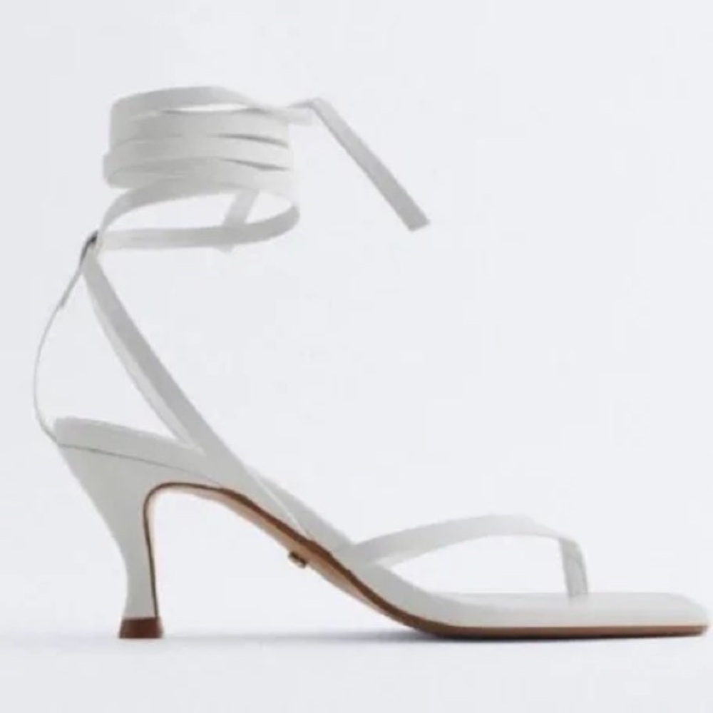 Zara wrap around kitten heel sandal